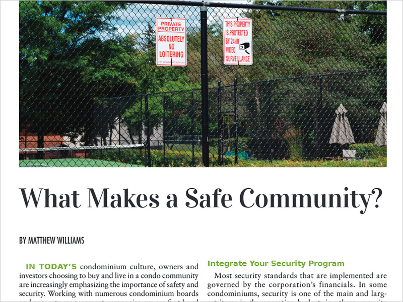 Article in CM Magazine – What Makes a Safe Community?